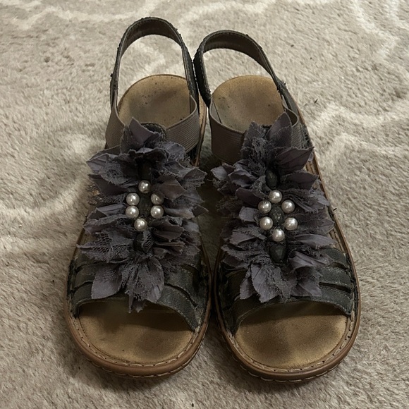 Rieker Elegant Gray Floral Women's Sandals, size 38 - Picture 4 of 7